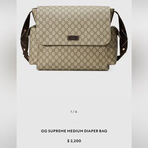 100% Authentic Gucci GG Supreme Canvas diaper bag